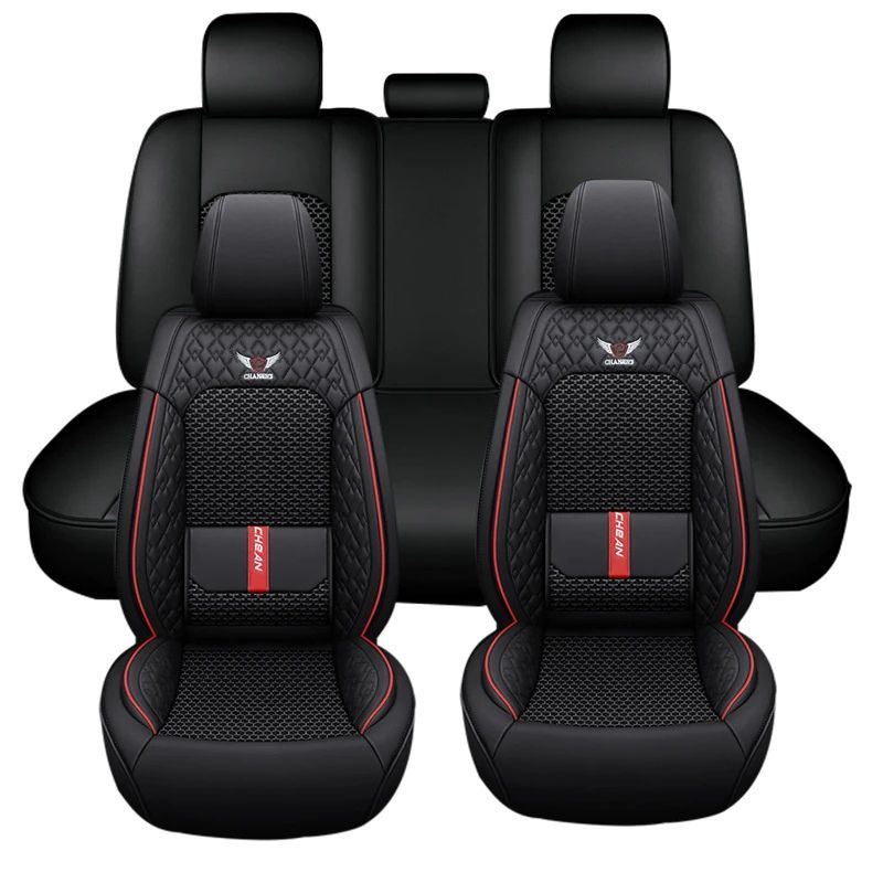Kit Novren - Modelo Universal: Capa para Banco de Carro de Couro Legítimo - Leve, Design Ergonómico +Kit de Tapetes Automotivos e Capa de Volante Grátis