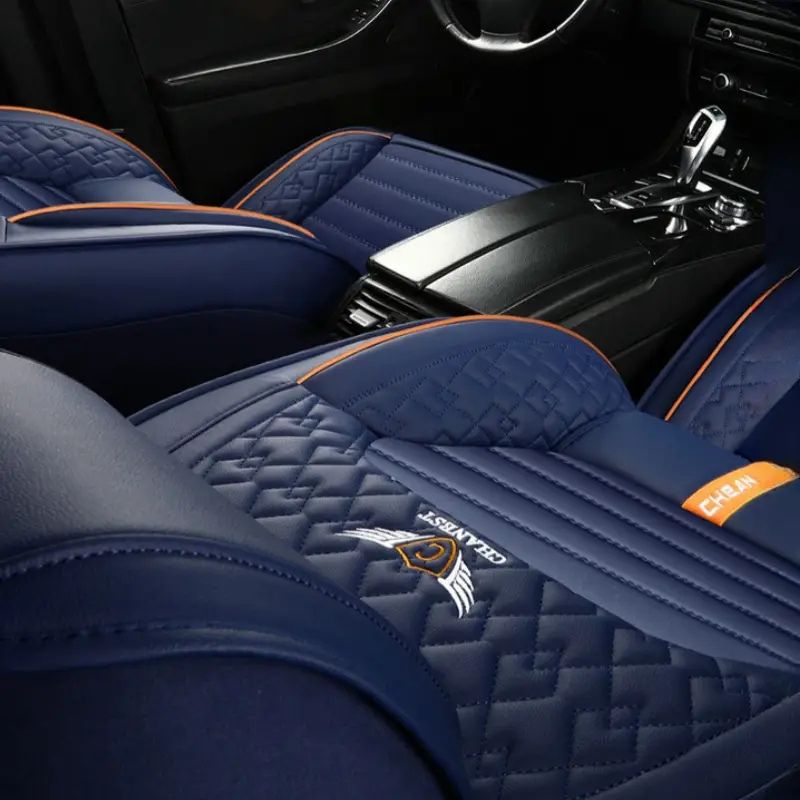 Kit Novren - Modelo Universal: Capa para Banco de Carro de Couro Legítimo - Leve, Design Ergonómico +Kit de Tapetes Automotivos e Capa de Volante Grátis