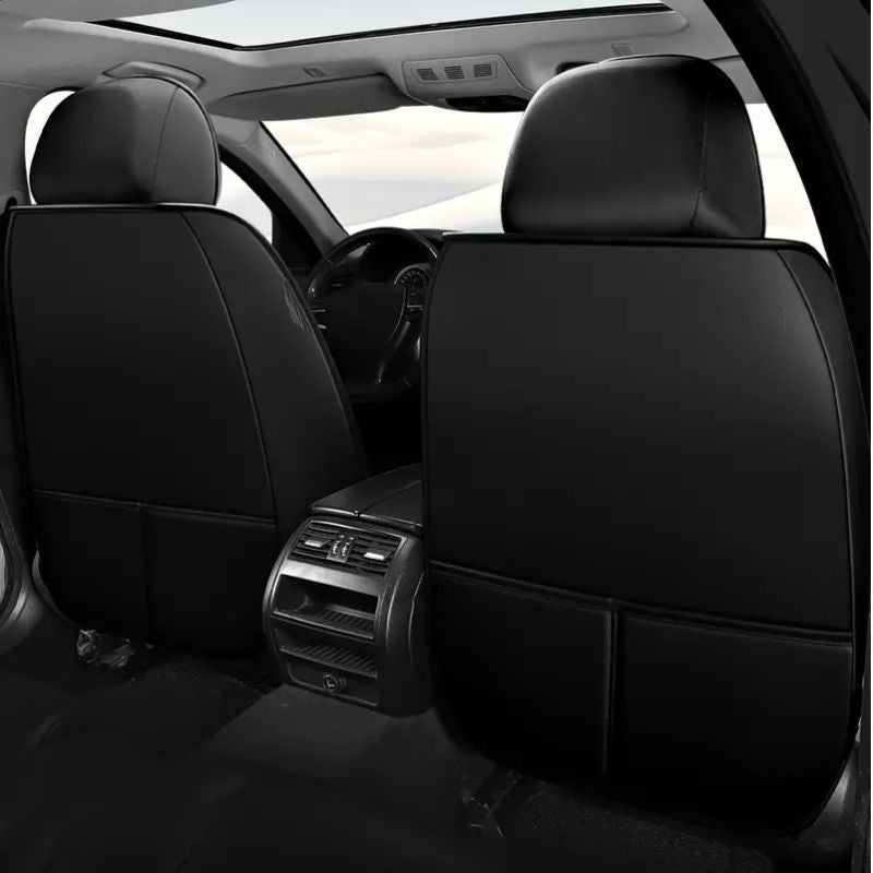 Kit Novren - Modelo Universal: Capa para Banco de Carro de Couro Legítimo - Leve, Design Ergonómico +Kit de Tapetes Automotivos e Capa de Volante Grátis