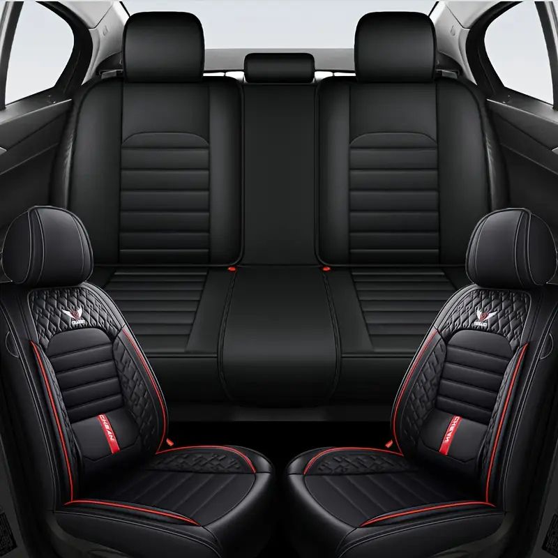 Kit Novren - Modelo Universal: Capa para Banco de Carro de Couro Legítimo - Leve, Design Ergonómico +Kit de Tapetes Automotivos e Capa de Volante Grátis