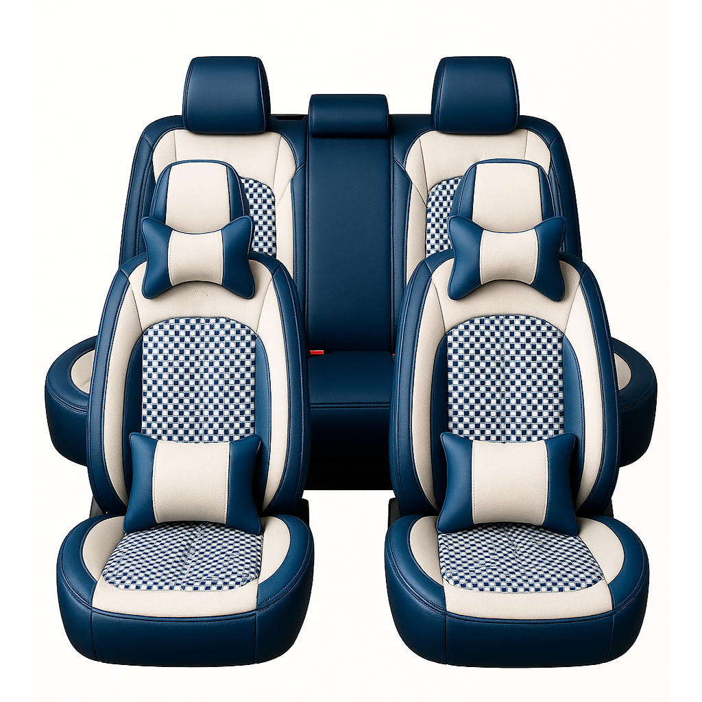 [Design Universal] Kit Capa Para Banco de Carro Autoluxe em Couro Legítimo com AirBag + Brindes: Tapetes Automotivos e Capa de Volante